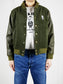 Specs & Stache Olive Varsity Jacket